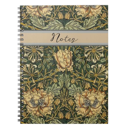 William Morris Honeysuckle Green Notizblock (Vorderseite)
