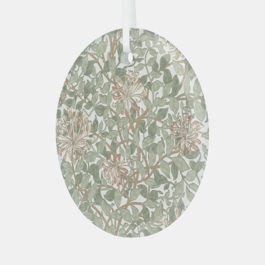 William Morris Honeysuckle Green Ornament Aus Glas (Vorderseite links)