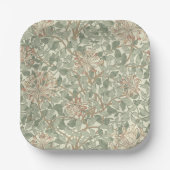 William Morris Honeysuckle Green Pappteller (Vorderseite)