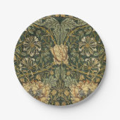 William Morris Honeysuckle Green Pappteller (Vorderseite)