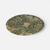 William Morris Honeysuckle Green Pappteller (Schrägansicht)