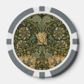 William Morris Honeysuckle Green Pokerchips (Vorderseite)