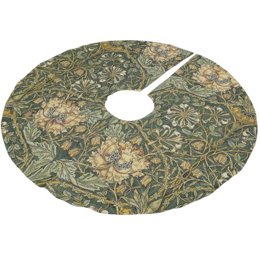 William Morris Honeysuckle Green Polyester Weihnachtsbaumdecke (Schrägansicht)