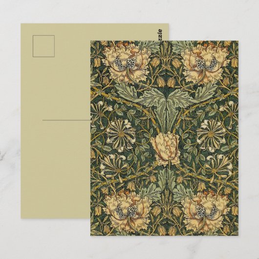 William Morris Honeysuckle Green Postkarte (Vorne/Hinten)