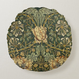 William Morris Honeysuckle Green Rundes Kissen