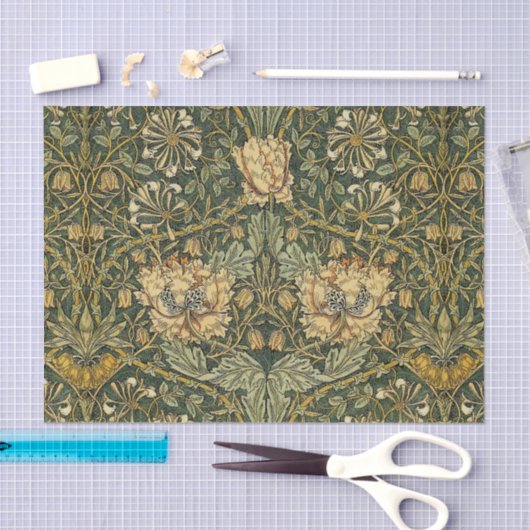 William Morris Honeysuckle Green Seidenpapier (Handwerk)