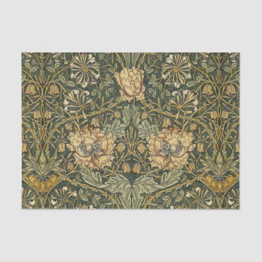 William Morris Honeysuckle Green Seidenpapier (Vorderseite)