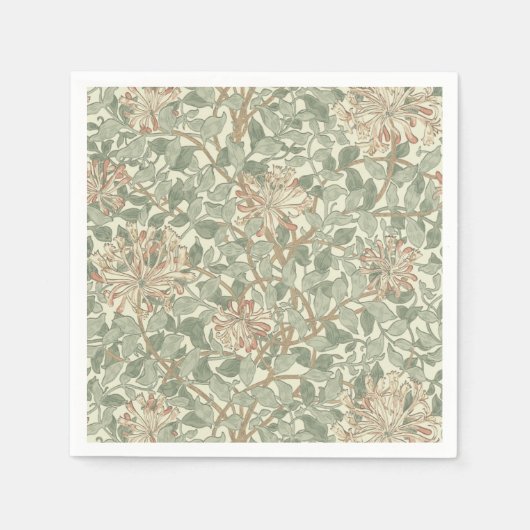 William Morris Honeysuckle Green Serviette (Vorderseite)