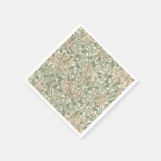 William Morris Honeysuckle Green Serviette (Ecke)