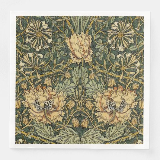 William Morris Honeysuckle Green Serviette (Vorderseite)