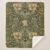 William Morris Honeysuckle Green Sherpadecke (Vorderseite)