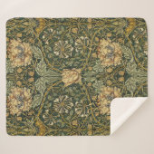 William Morris Honeysuckle Green Sherpadecke (Vorderseite (Horizontal))