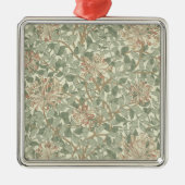 William Morris Honeysuckle Green Silbernes Ornament (Vorne)