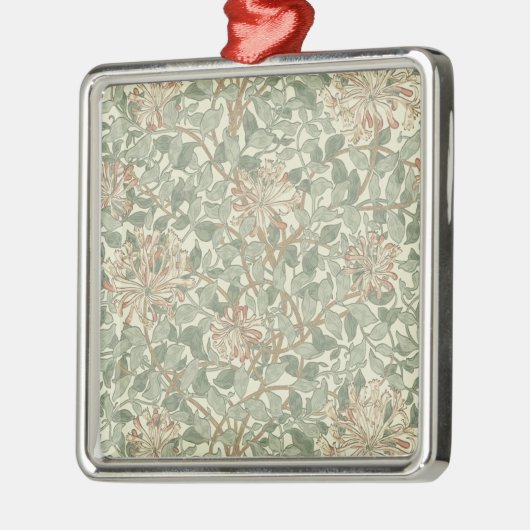 William Morris Honeysuckle Green Silbernes Ornament (Links)