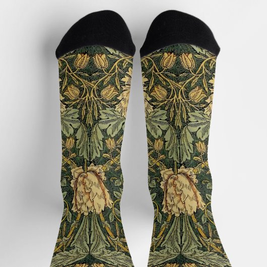 William Morris Honeysuckle Green Socken (Oben)