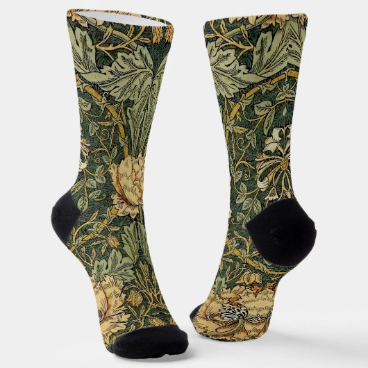 William Morris Honeysuckle Green Socken (Gewinkelt)