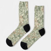 William Morris Honeysuckle Green Socken (Linkes Detail)