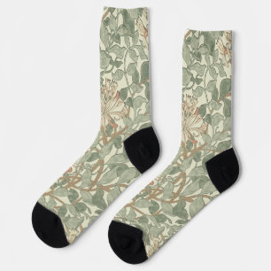 William Morris Honeysuckle Green Socken