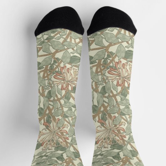 William Morris Honeysuckle Green Socken (Oben)