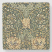 William Morris Honeysuckle Green Steinuntersetzer (Vorderseite)