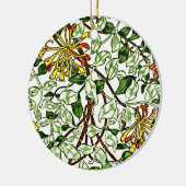 William Morris - Honeysuckle green und gelbes Gold Keramik Ornament (Links)