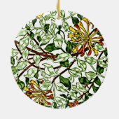 William Morris - Honeysuckle green und gelbes Gold Keramik Ornament (Hinten)