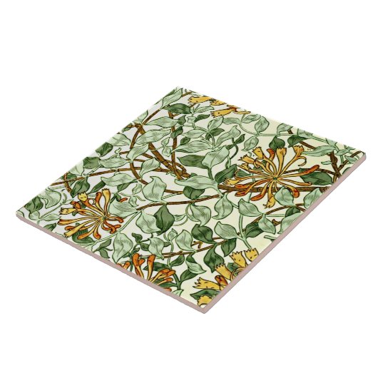 William Morris - Honeysuckle Green und Gold Fliese (Seite)