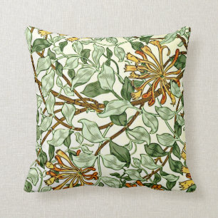 William Morris - Honeysuckle Green und Gold Kissen