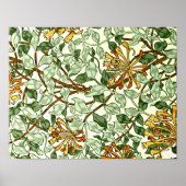 William Morris - Honeysuckle Green und Gold Poster (Vorne)