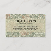 William Morris Honeysuckle Green Visitenkarte (Rückseite)