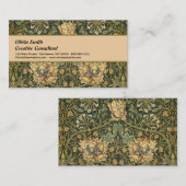 William Morris Honeysuckle Green Visitenkarte (Vorne/Hinten)