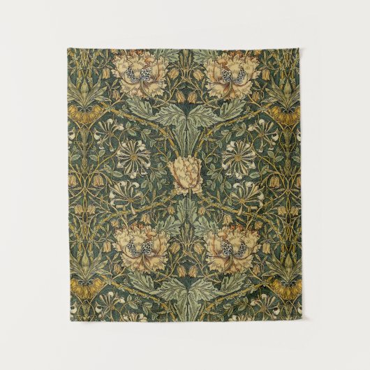 William Morris Honeysuckle Green Wandteppich (Vorderseite)