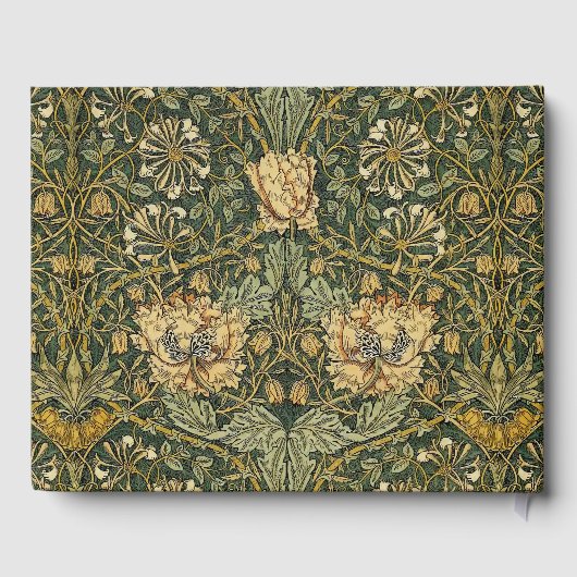 William Morris Honeysuckle Green Yellow Gästebuch (Rückseite)