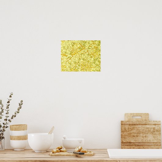 William Morris - Honeysuckle in Gelb Poster (Küche)