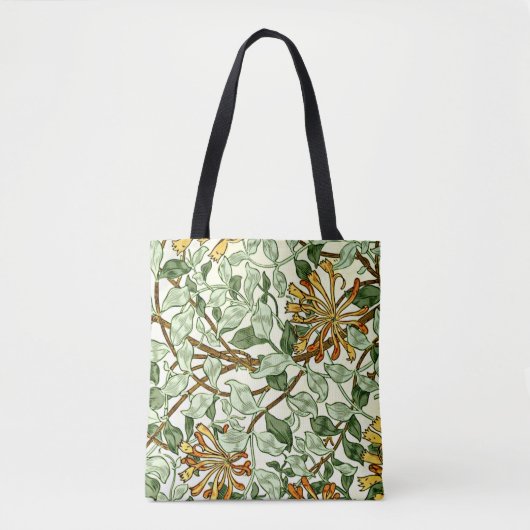 William Morris - Honeysuckle in Green und Gold Tasche (Vorderseite)