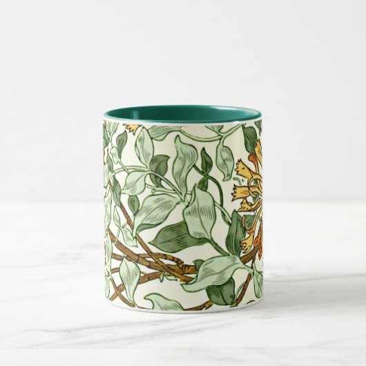 William Morris - Honeysuckle in Green und Gold Tasse (Zentrum)