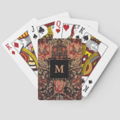 William Morris Honeysuckle Pattern mit Monogram Spielkarten (Rückseite)