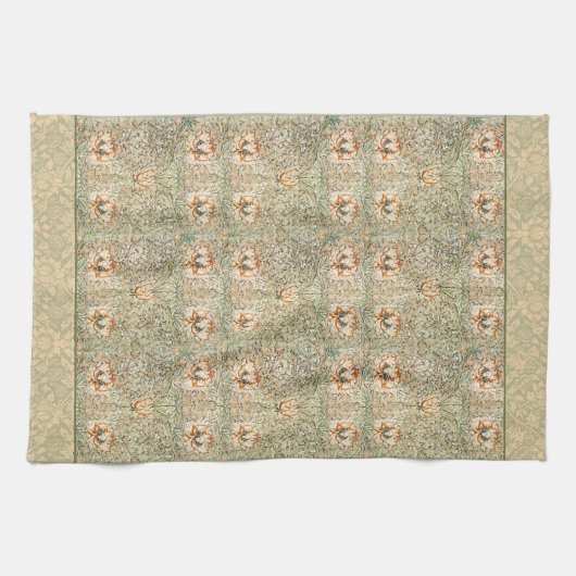 William * Morris Honeysuckle Peach Green | Geschirrtuch (Horizontal)
