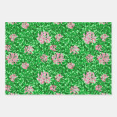 William Morris Honeysuckle, Pink. Rot, Pfirsich Geschenkpapier Set (Vorderseite)