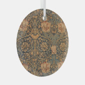 William Morris Honeysuckle Rich Red Dark Blue Ornament Aus Glas (Vorderseite Rechts)