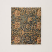 William Morris Honeysuckle Rich Red Dark Blue Puzzle (Vertikal)