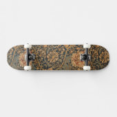William Morris Honeysuckle Rich Red Dark Blue Skateboard (Horizontal)