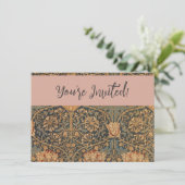 William Morris Honeysuckle Rich Wallpaper Einladung (Stehend Vorderseite)