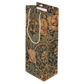 William Morris Honeysuckle Rich Wallpaper Geschenktüte Für Weinflaschen (Vorderseite Schrägansicht)