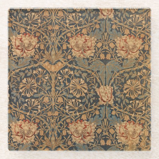 William Morris Honeysuckle Rich Wallpaper Glasuntersetzer (Vorderseite)