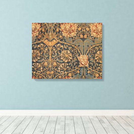 William Morris Honeysuckle Rich Wallpaper Leinwanddruck (Insitu (Holzboden))