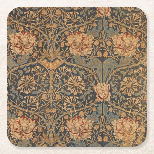 William Morris Honeysuckle Rich Wallpaper Rechteckiger Pappuntersetzer (Vorderseite)