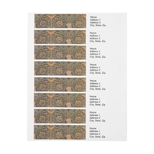 William Morris Honeysuckle Rich Wallpaper Rundum-Adressaufkleber (Bogen)