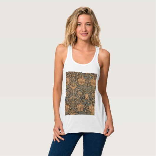 William Morris Honeysuckle Rich Wallpaper Tank Top (Vorderseite Vollansicht)