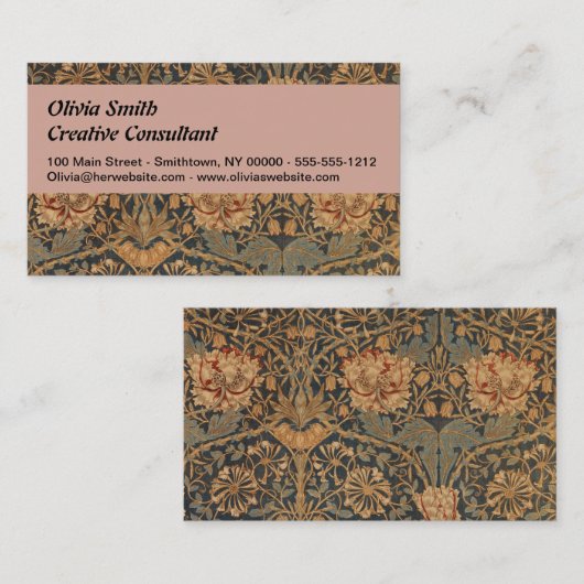 William Morris Honeysuckle Rich Wallpaper Visitenkarte (Vorne/Hinten)
